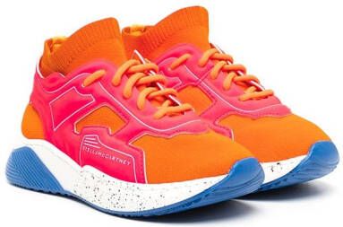 Stella McCartney Kids colour-block sock-style sneakers Orange