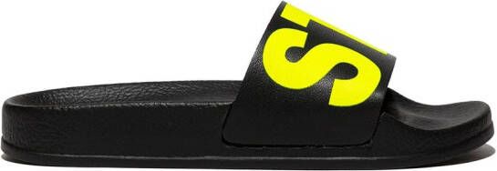 Stella McCartney Kids logo-print rubber slides Black