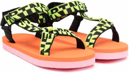 Stella McCartney Kids logo-print strap sandals Green