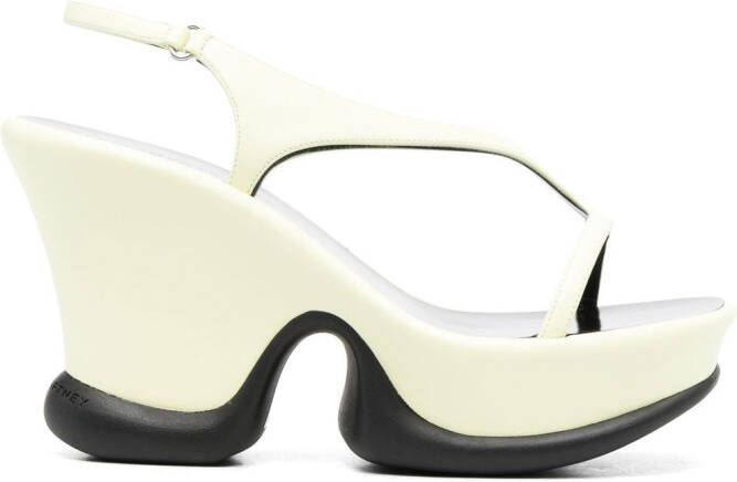 Stella McCartney Shroom slingback wedge 110mm sandals Yellow