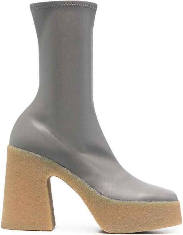 Stella McCartney Skyla stretch platform boots Grey