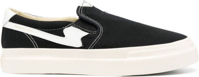 Stepney Workers Club contrast-stitch slip-on sneakers Black