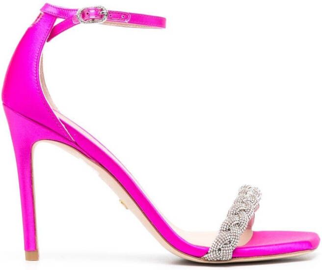 Stuart Weitzman 100mm braided-strap sandals Pink
