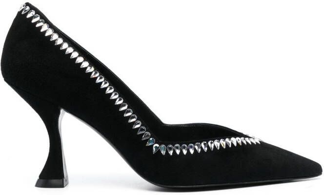 Stuart Weitzman 100mm crystal-embellished pumps Black