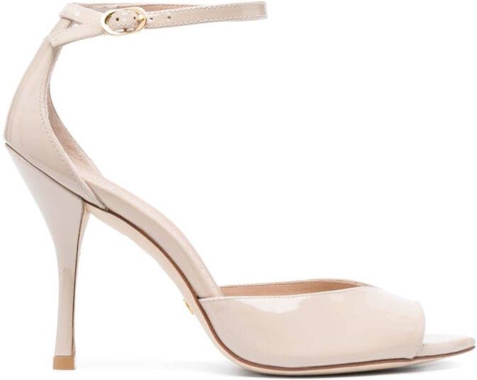 Stuart Weitzman 110mm patent-leather sandals Neutrals