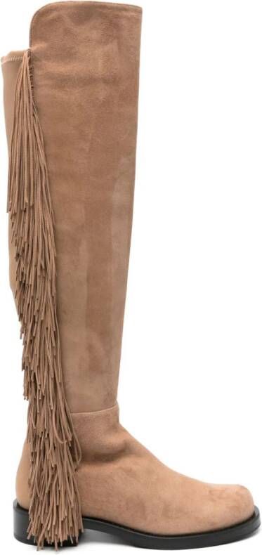 Stuart Weitzman 5050 Bold Crystal Fringe 40mm boots Brown