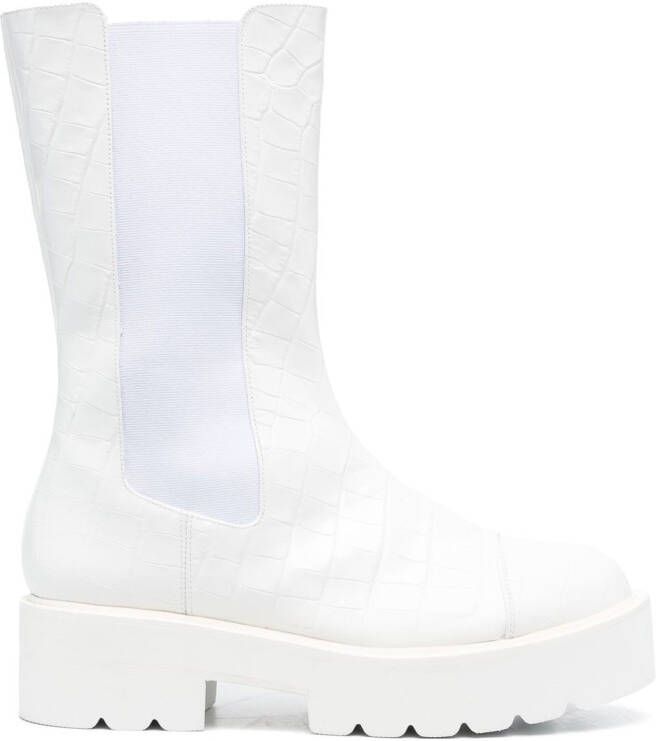 Stuart Weitzman 55mm chunky slip-on boots White