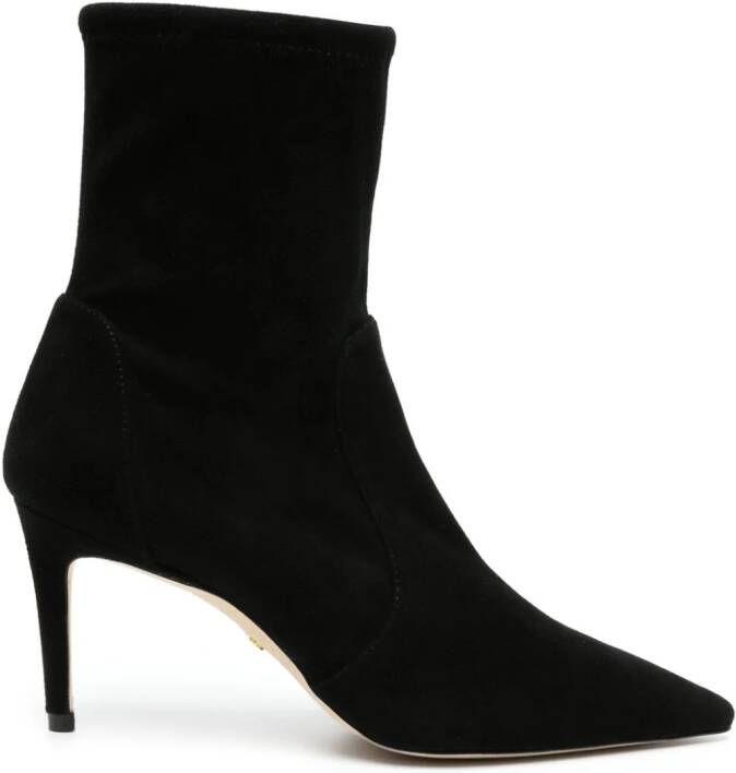 Stuart Weitzman 80mm suede ankle boots Black