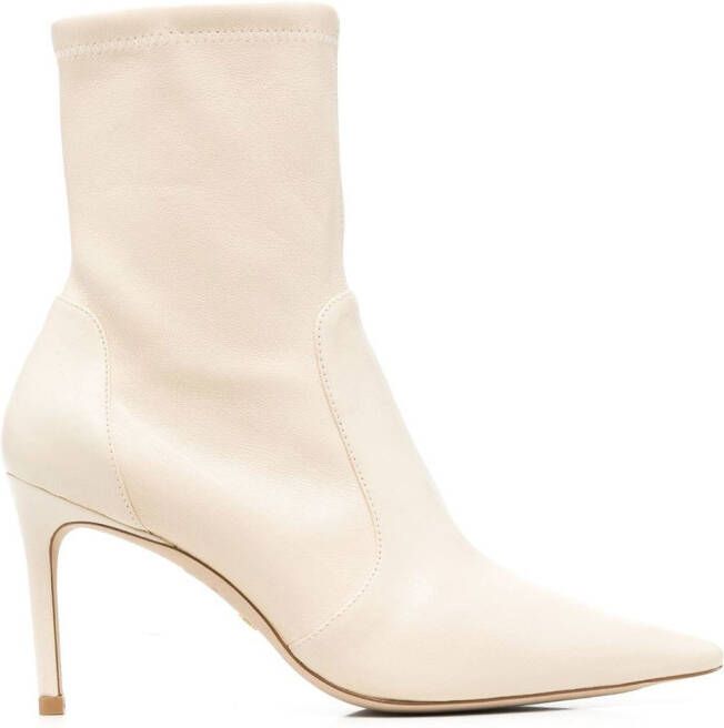 Stuart Weitzman 85mm Stuart stiletto leather boots Neutrals