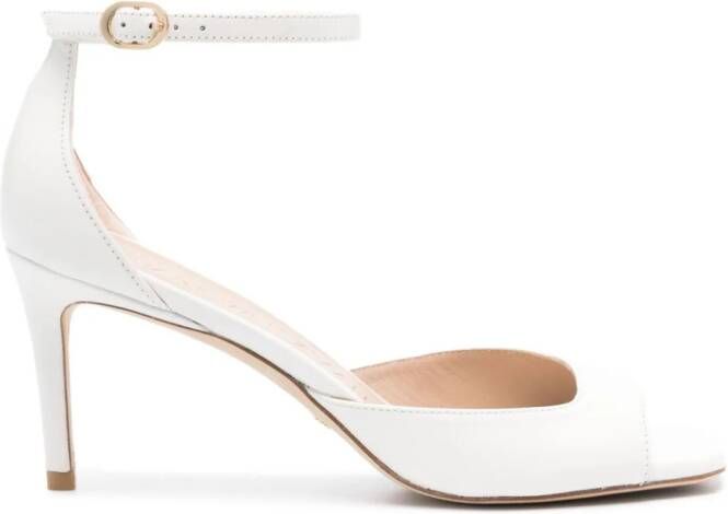 Stuart Weitzman 75mm Nudistia sandals White