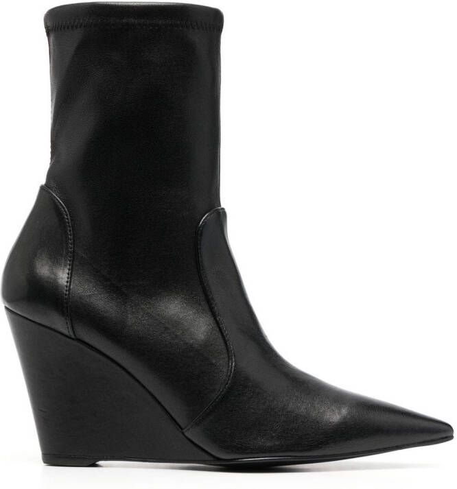 Stuart Weitzman 90mm pointed-toe wedge boots Black