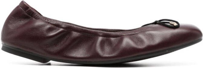 Stuart Weitzman Bardot leather ballerina shoes Red