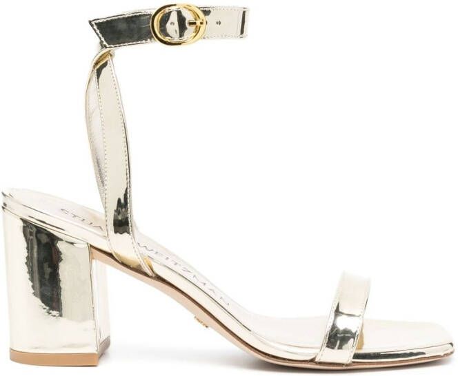 Stuart Weitzman Barelynude Wrap 100mm sandals Gold