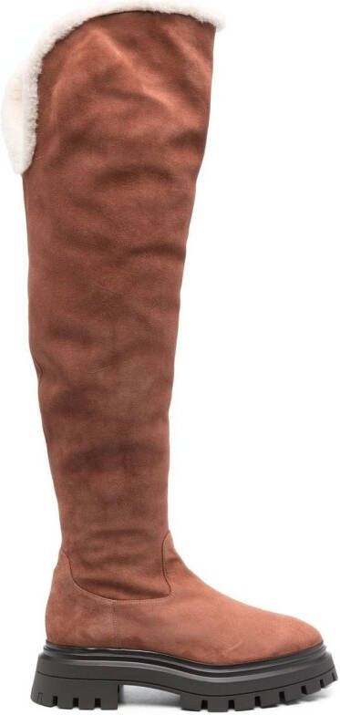 Stuart Weitzman Bedford suede thigh-high boots Brown
