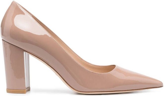 Stuart Weitzman Block 85mm leather pumps Neutrals