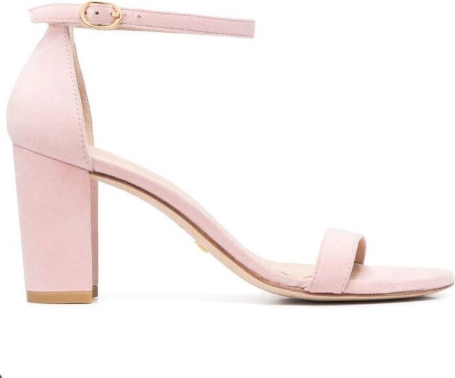 Stuart Weitzman 85mm block-heel open-toe sandals Pink