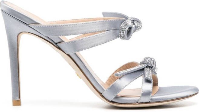 Stuart Weitzman 100mm bow-detail sandals Grey