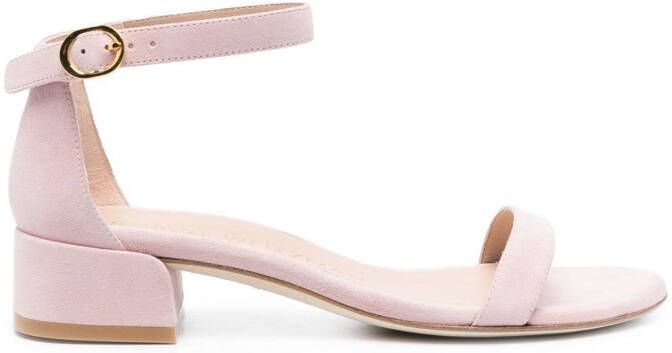 Stuart Weitzman buckle-fastened suede sandals Pink
