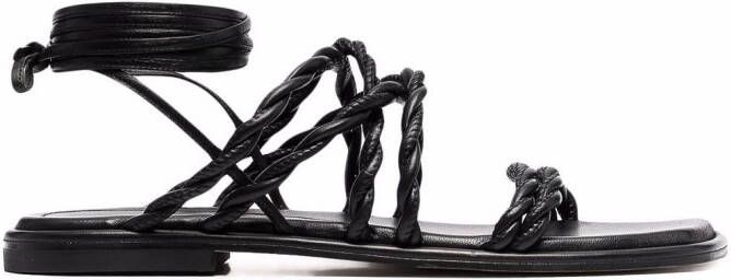 Stuart Weitzman Calypso flat sandals Black