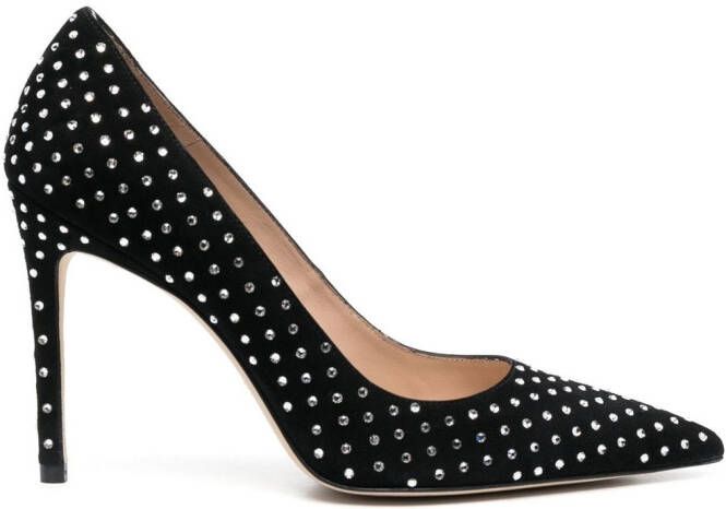 Stuart Weitzman crystal-embellished 100mm pumps Black