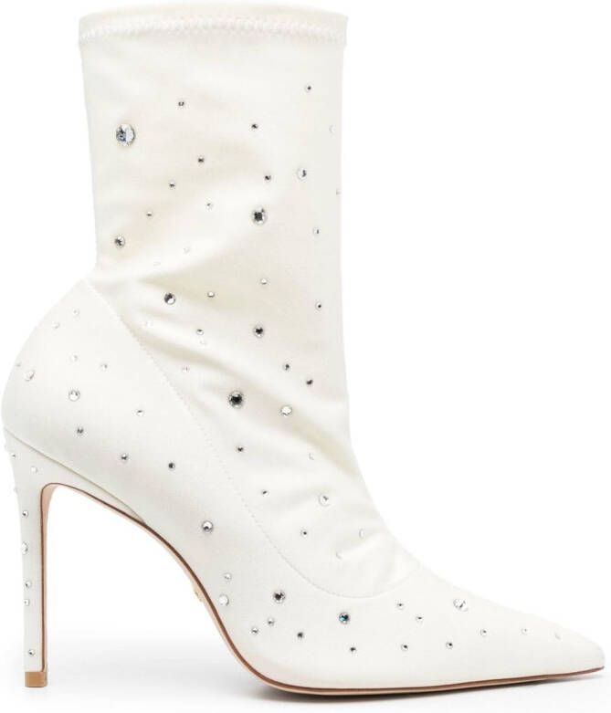 Stuart Weitzman crystal-embellished 110mm boots White