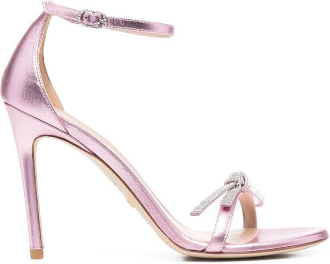Stuart Weitzman crystal-embellished 110mm sandals Pink