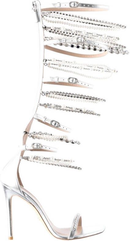 Stuart Weitzman crystal-embellished 120mm sandals Silver