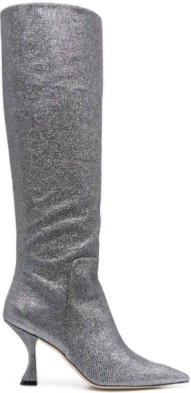 Stuart Weitzman crystal-embellished boots Silver