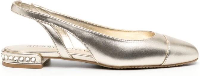 Stuart Weitzman Crystal Slingback ballerina flats Gold