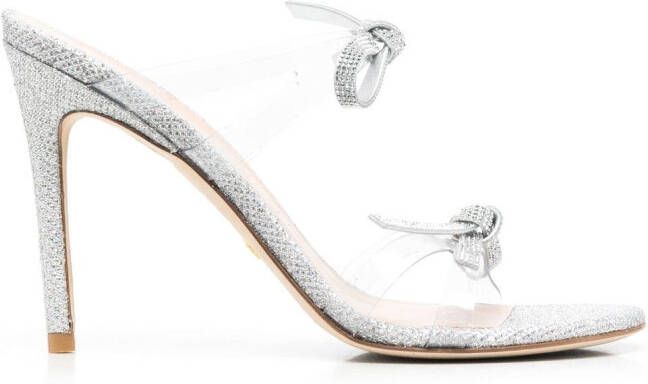 Stuart Weitzman embellished-bow detail 115mm sandals Silver