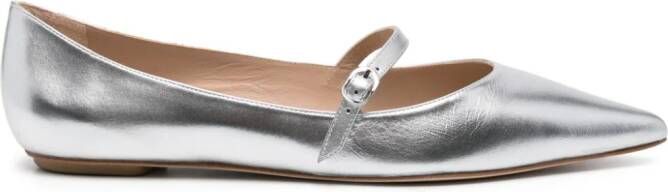 Stuart Weitzman Emilia Mary Jane ballerina flats Silver