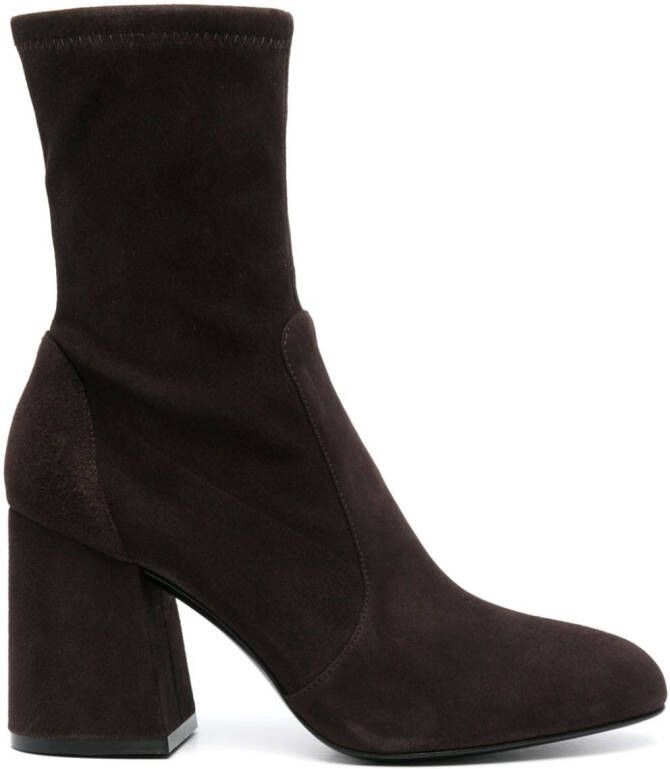 Stuart Weitzman Flareblock 85mm suede boots Brown