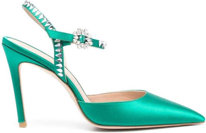 Stuart Weitzman Gemcut 100mm ankle-strap pumps Green