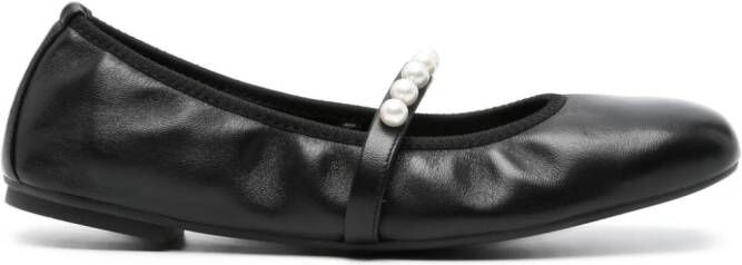Stuart Weitzman Goldie pearl-embellished ballerina flats Black