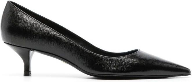 Stuart Weitzman Kitten slip-on leather pumps Black