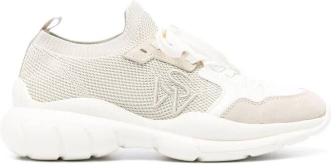 Stuart Weitzman logo-embroidered mesh sneakers Neutrals
