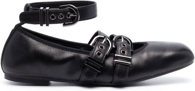 Stuart Weitzman Maverick leather ballerina shoes Black