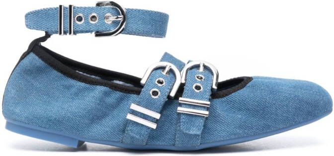 Stuart Weitzman Maverick leather ballerina shoes Blue