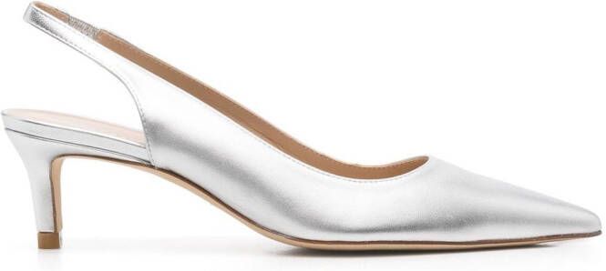 Stuart Weitzman metallic-effect leather pumps Grey