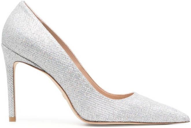 Stuart Weitzman metallic-effect pumps Grey