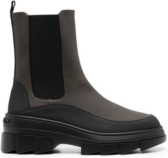 Stuart Weitzman military slip-on boots Green