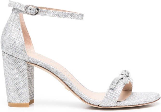 Stuart Weitzman Nearlynude 80mm crystal-embellished sandals Silver