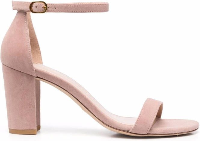 Stuart Weitzman Nearlynude 95mm block-heel sandals Neutrals