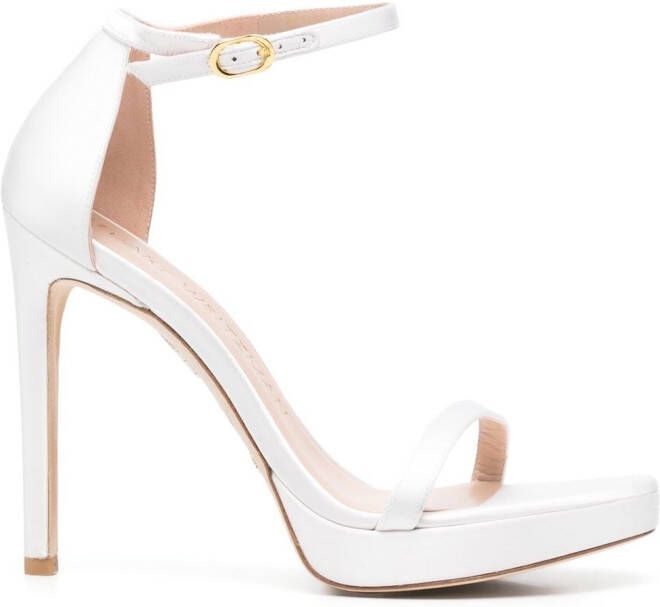 Stuart Weitzman Nudist Disco 130mm sandals White
