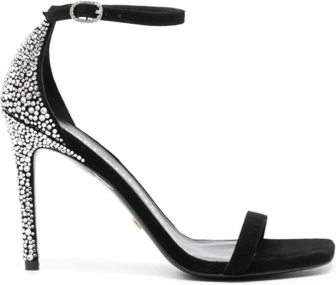 Stuart Weitzman Nudistcurve Royale 100mm rhinestone-embellished sandals Black