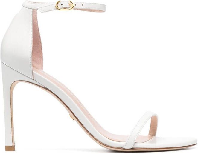 Stuart Weitzman Nudistsong 100mm high heel sandals White