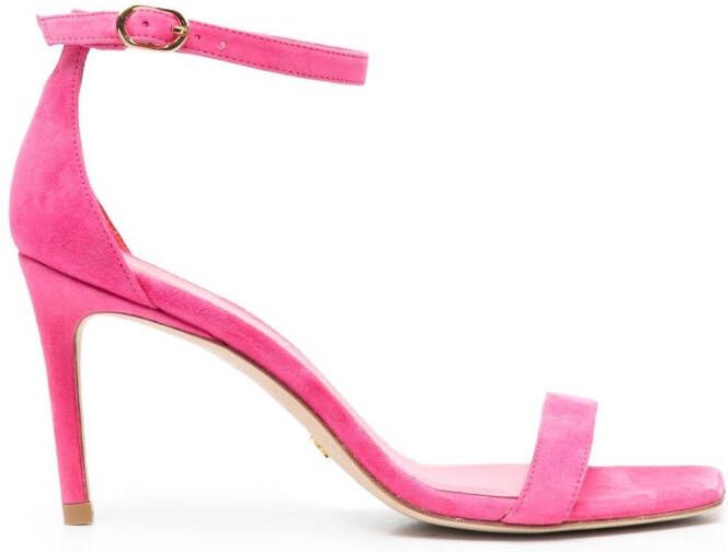 Stuart Weitzman Nudistsong 100mm suede sandals Pink