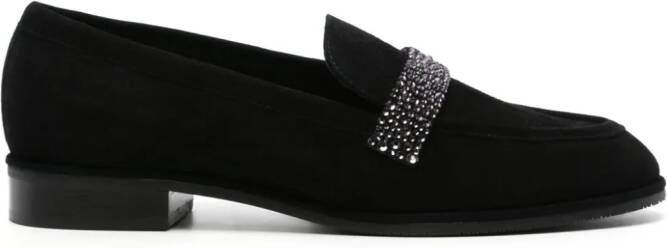 Stuart Weitzman Palmer Sleek Royale suede loafers Black