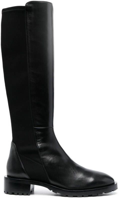 Stuart Weitzman panelled knee-length boots Black