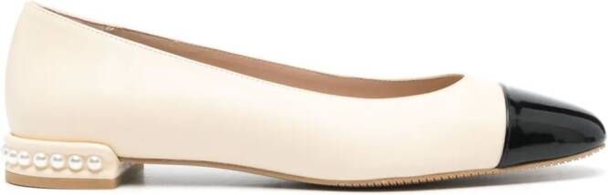 Stuart Weitzman Pearl Flat leather ballerina shoes Neutrals